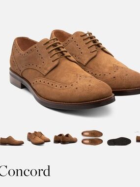 Gordon Rush Men's Tan Suede Italian Leather Oxford Derby Wingtip Sz 9 New in Box